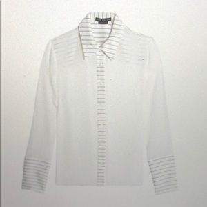 Alice and Olivia Employed white silk button down